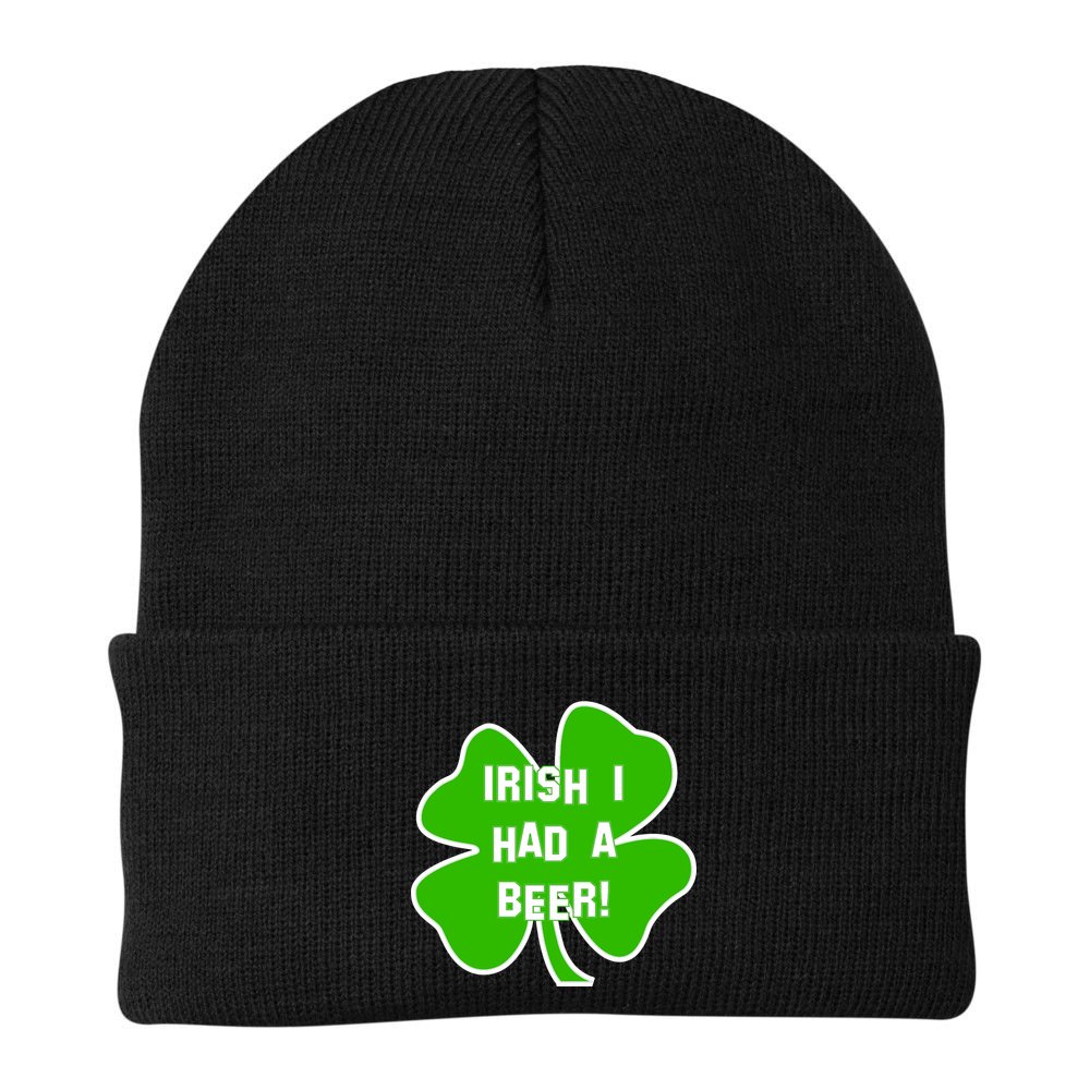 Irish I Had A Beer Clover St. Patrick's Day Beanie