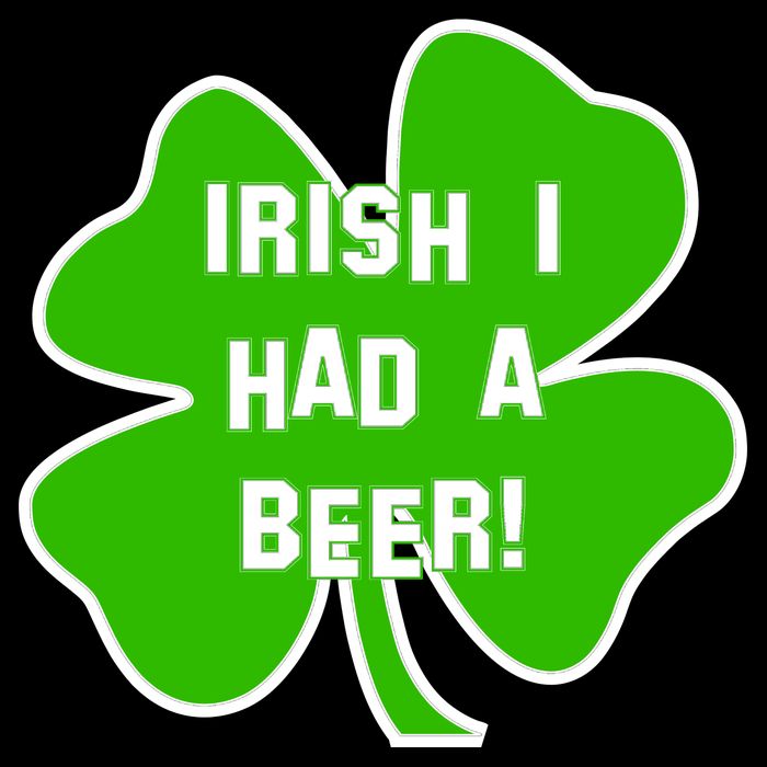 Irish I Had A Beer Clover St. Patrick's Day Drawstring Bag