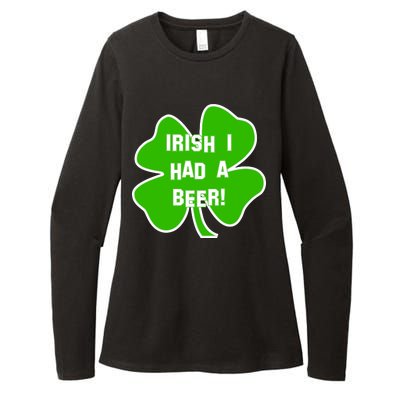 Irish I Had A Beer Clover St. Patrick's Day Womens CVC Long Sleeve Shirt