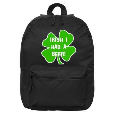 Irish I Had A Beer Clover St. Patrick's Day 16 in Basic Backpack