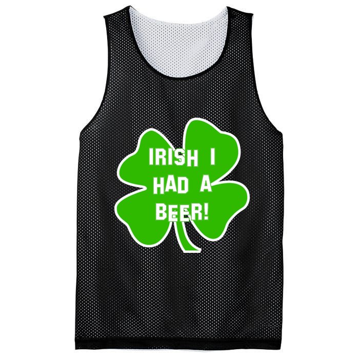 Irish I Had A Beer Clover St. Patrick's Day Mesh Reversible Basketball Jersey Tank