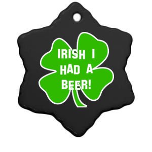 Irish I Had A Beer Clover St. Patrick's Day Ceramic Star Ornament