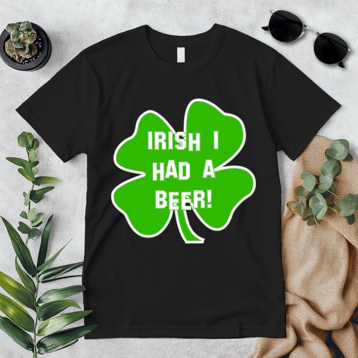 Irish I Had A Beer Clover St. Patrick's Day Premium T-Shirt