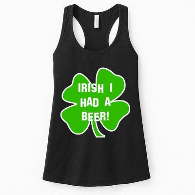 Irish I Had A Beer Clover St. Patrick's Day Womens Tank Top