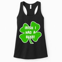 Irish I Had A Beer Clover St. Patrick's Day Womens Tank Top