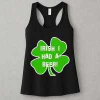 Irish I Had A Beer Clover St. Patrick's Day Womens Tank Top