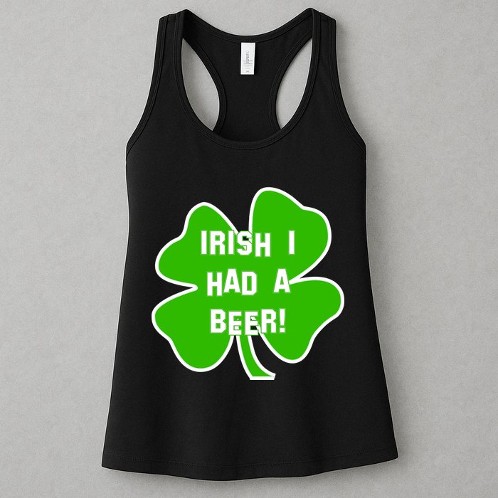 Irish I Had A Beer Clover St. Patrick's Day Womens Tank Top