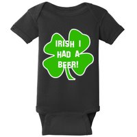 Irish I Had A Beer Clover St. Patrick's Day Baby Bodysuit