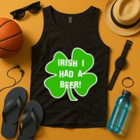 Irish I Had A Beer Clover St. Patrick's Day Tank Top