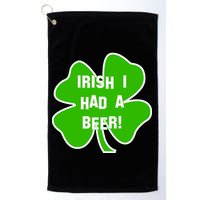 Irish I Had A Beer Clover St. Patrick's Day Golf Towel