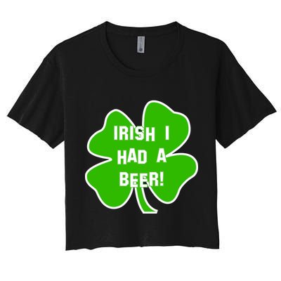 Irish I Had A Beer Clover St. Patrick's Day Crop Top
