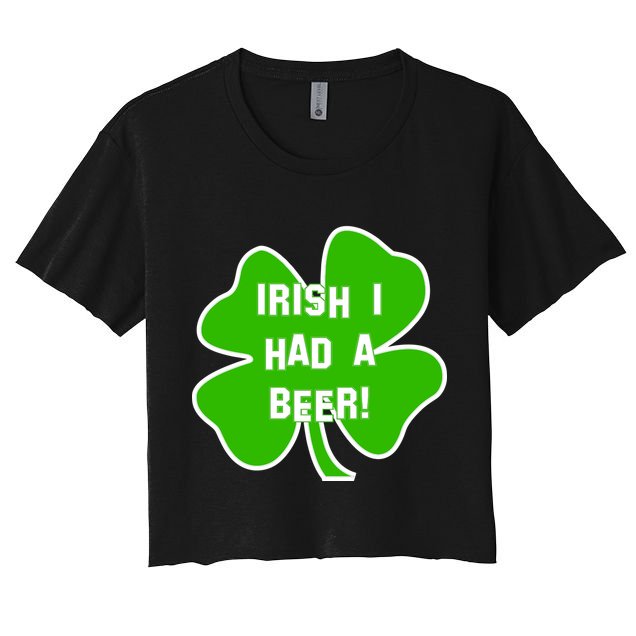 Irish I Had A Beer Clover St. Patrick's Day Crop Top