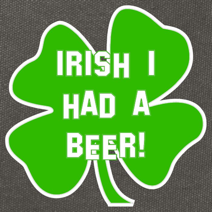 Irish I Had A Beer Clover St. Patrick's Day Cotton Canvas Backpack