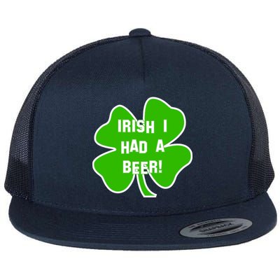 Irish I Had A Beer Clover St. Patrick's Day Flat Bill Trucker Hat