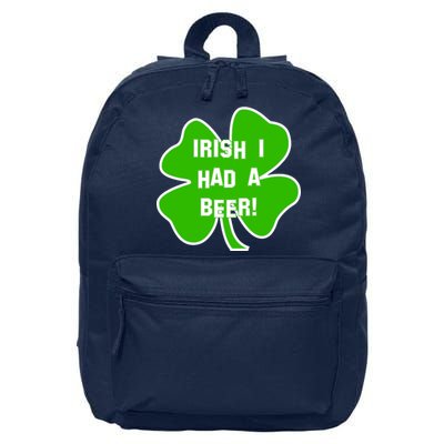 Irish I Had A Beer Clover St. Patrick's Day 16 in Basic Backpack