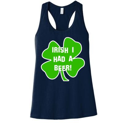 Irish I Had A Beer Clover St. Patrick's Day Women's Racerback Tank