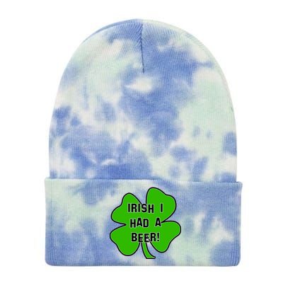 Irish I Had A Beer Clover St. Patrick's Day Tie Dye 12in Knit Beanie