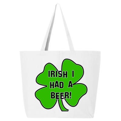 Irish I Had A Beer Clover St. Patrick's Day 25L Jumbo Tote