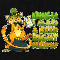 Irish I had A Beer Right Meow Ladies PosiCharge Tri-Blend Wicking Tank