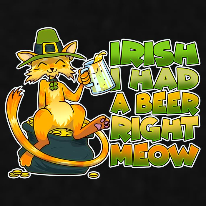 Irish I had A Beer Right Meow Ladies PosiCharge Tri-Blend Wicking Tank