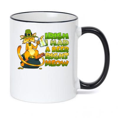 Irish I had A Beer Right Meow 11oz Black Color Changing Mug