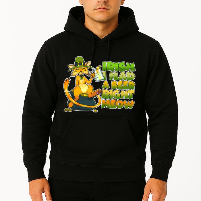 Irish I had A Beer Right Meow Hoodie