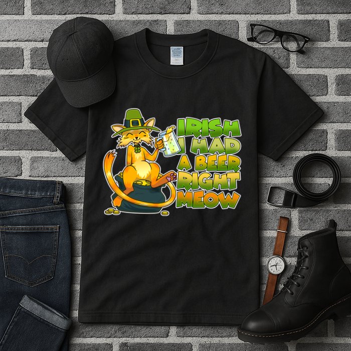 Irish I had A Beer Right Meow Tall T-Shirt