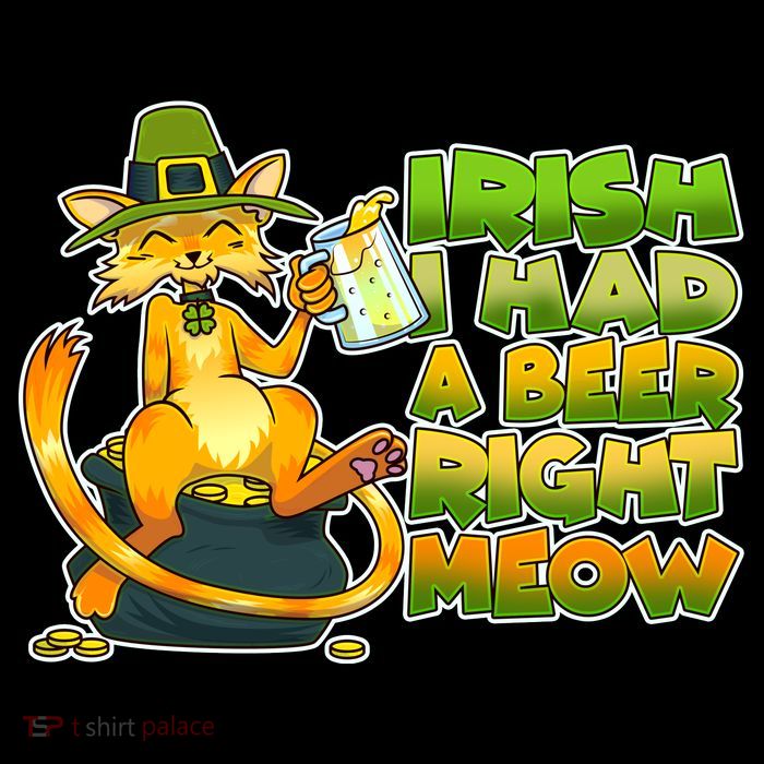 Irish I had A Beer Right Meow Button