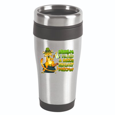 Irish I had A Beer Right Meow 16oz Travel Tumbler