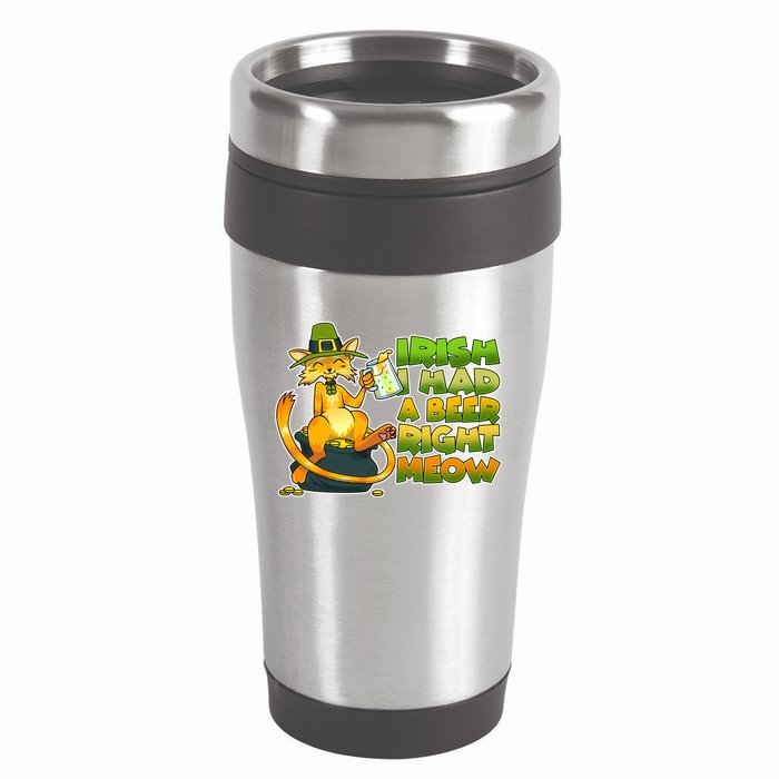Irish I had A Beer Right Meow 16oz Travel Tumbler