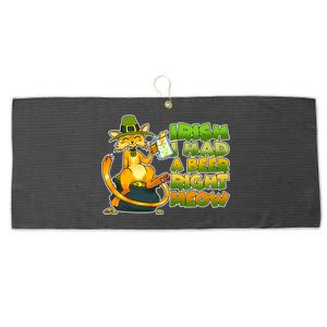 Irish I had A Beer Right Meow Large Microfiber Waffle Golf Towel