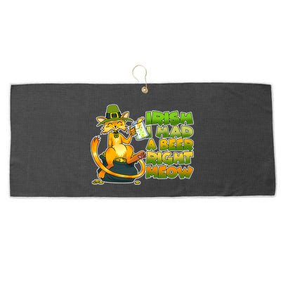 Irish I had A Beer Right Meow Large Microfiber Waffle Golf Towel