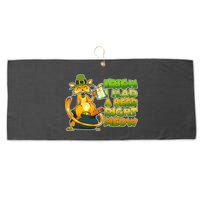 Irish I had A Beer Right Meow Large Microfiber Waffle Golf Towel