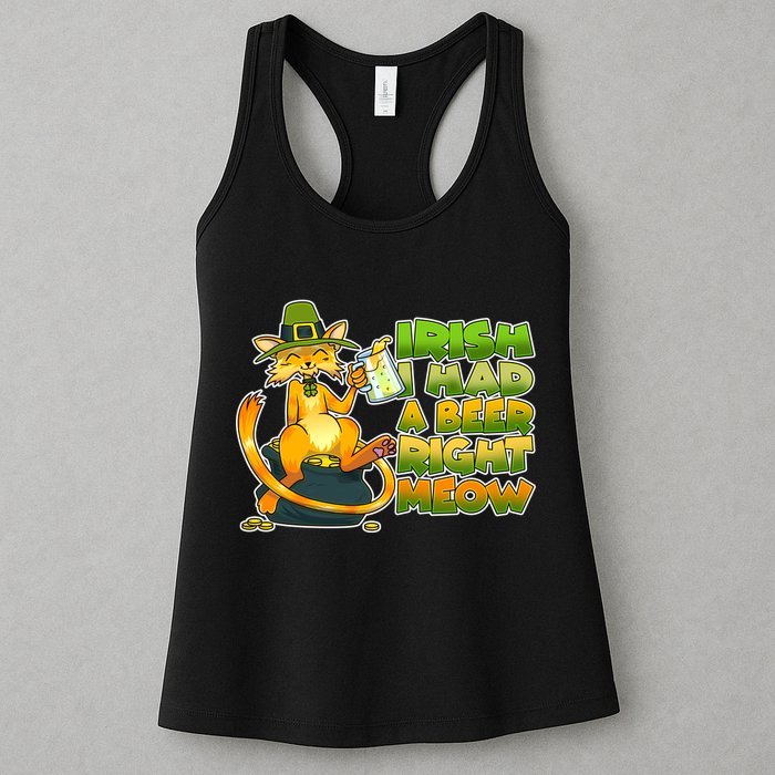 Irish I had A Beer Right Meow Womens Tank Top