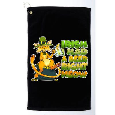 Irish I had A Beer Right Meow Golf Towel