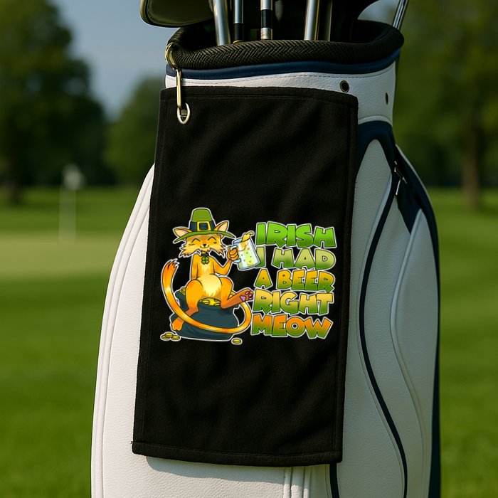Irish I had A Beer Right Meow Golf Towel