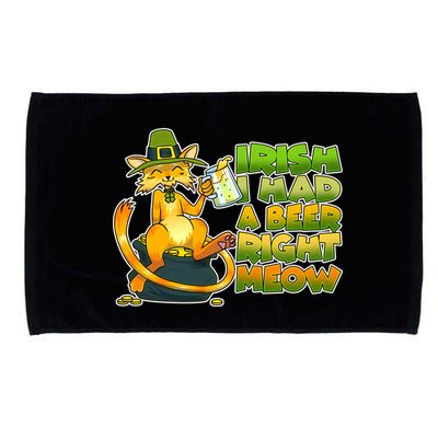 Irish I had A Beer Right Meow Microfiber Hand Towel