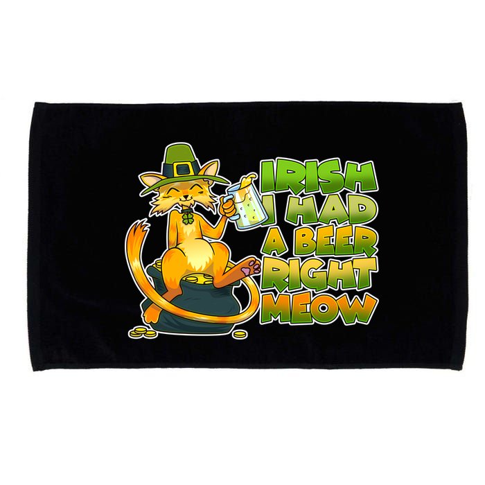 Irish I had A Beer Right Meow Microfiber Hand Towel