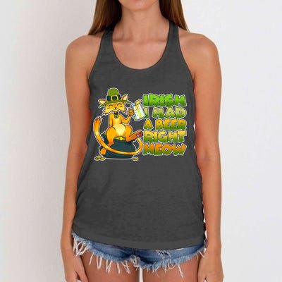 Irish I had A Beer Right Meow Women's Knotted Racerback Tank