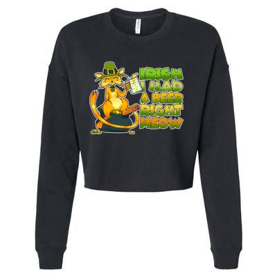Irish I had A Beer Right Meow Cropped Pullover Crew