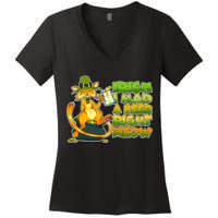 Irish I had A Beer Right Meow Women's V-Neck T-Shirt