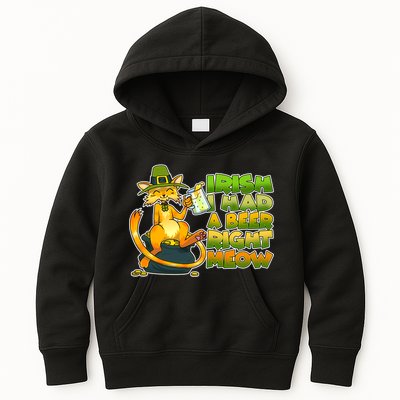 Irish I had A Beer Right Meow Kids Hoodie