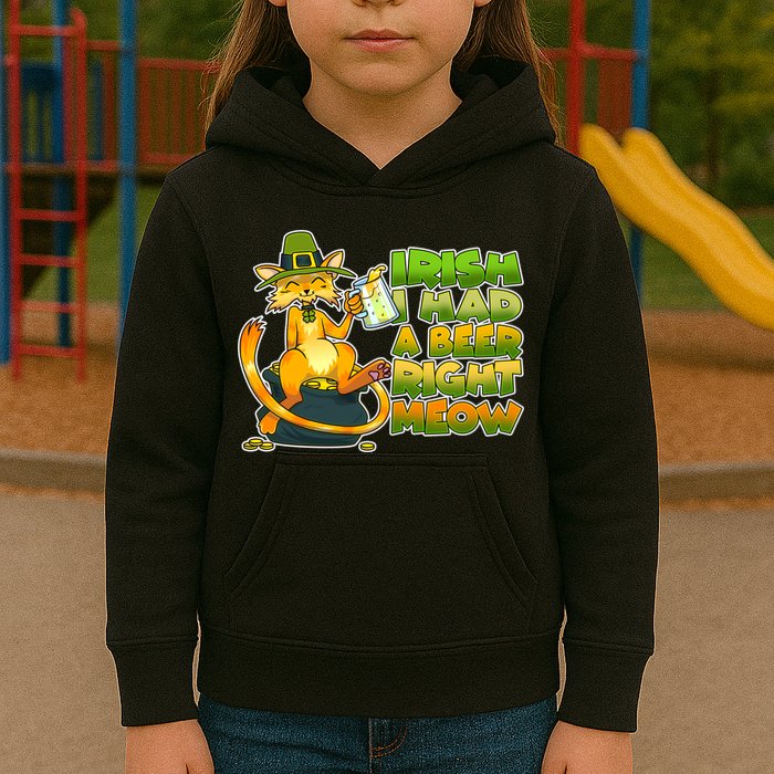Irish I had A Beer Right Meow Kids Hoodie