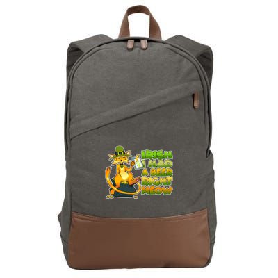 Irish I had A Beer Right Meow Cotton Canvas Backpack