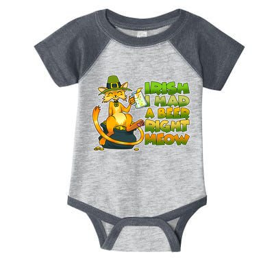 Irish I had A Beer Right Meow Infant Baby Jersey Bodysuit