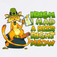 Irish I had A Beer Right Meow Garment-Dyed Sweatshirt