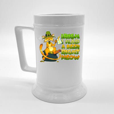 Irish I had A Beer Right Meow Beer Stein