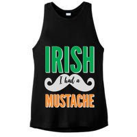 Irish I Had A Mustache Ladies PosiCharge Tri-Blend Wicking Tank