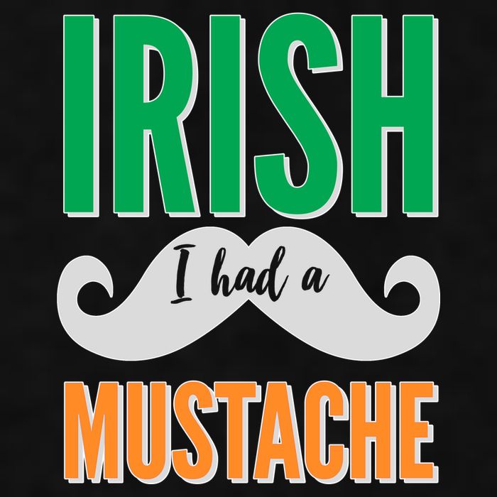 Irish I Had A Mustache Ladies PosiCharge Tri-Blend Wicking Tank