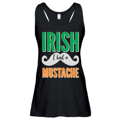 Irish I Had A Mustache Ladies Essential Flowy Tank